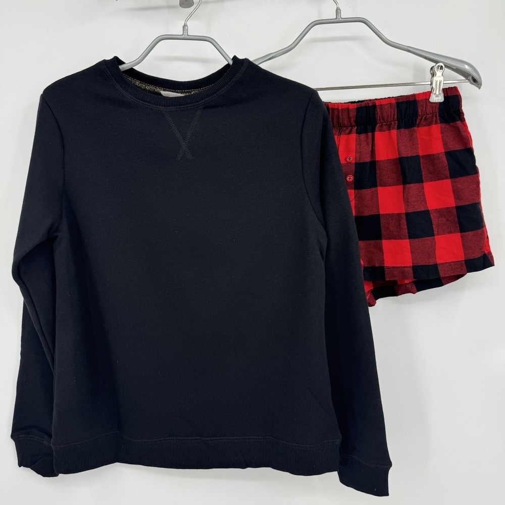 Target Wondershop Christmas Pajama Set Pullover & Red Buffalo Plaid Shorts XS